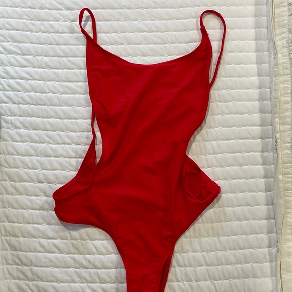 NWOT red lifeguard style swimsuit small - Picture 1 of 2
